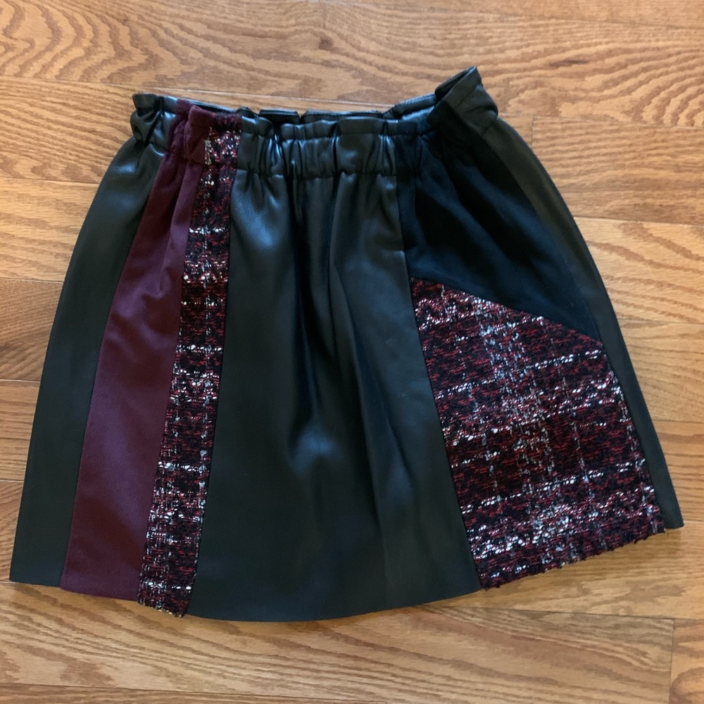 Zara Basic Collection Patchwork Mini Skirt Small - image 1
